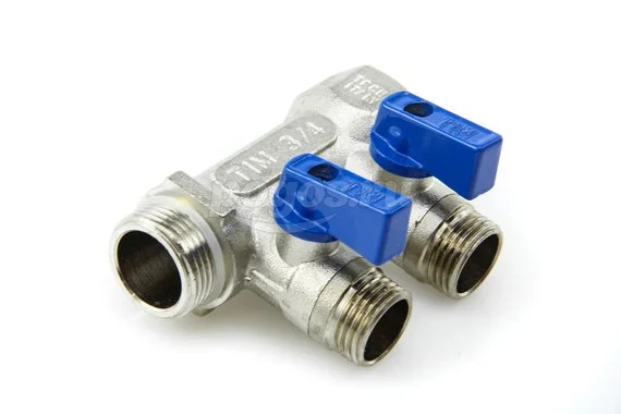 Коллектор F 3/4" с 2 шар.кранами M 1/2" СТМ