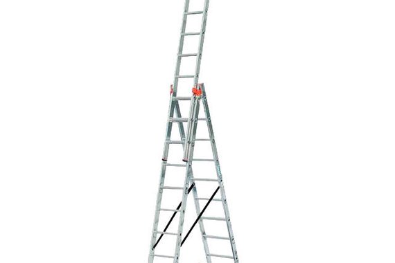 Лестница алюминиевая 3-х секционная  8 ступеней (2,40/3,70/5,40м)  TRIBILO MONTO  KRAUSE