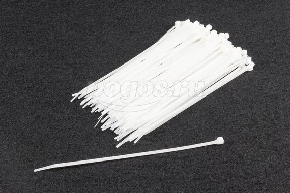 Хомут стяжка пластиковый 4х200 белый REXANT