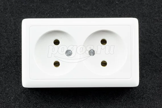 Розетка 2ая б/з 16А 250В о/у белый Хит SCHNEIDER ELECTRIC