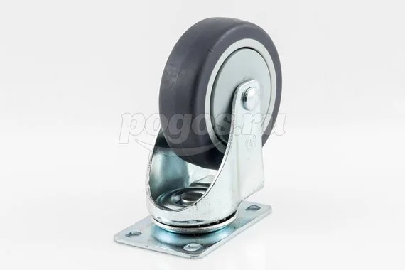 Колесо аппаратное поворотное 100мм 100кг, резина