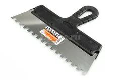 Шпатель 250мм, зуб 8х8мм, нержавеющая сталь, пластик. ручка UNIVERSE