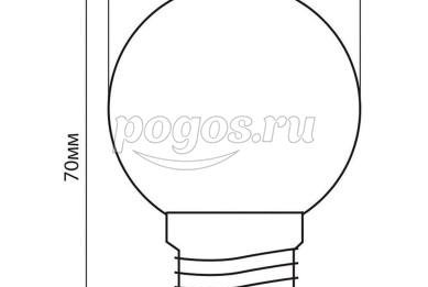 Лампа светодиодная  1W 230V E27, красный  Feron