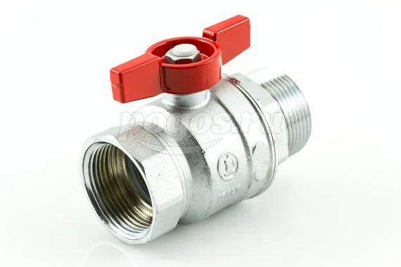 Кран шаровой F- M 1"1/4" бабочка полн/п хром R854D GIACOMINI