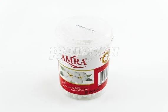 Ватные палочки банка цилиндр 100шт AMRA