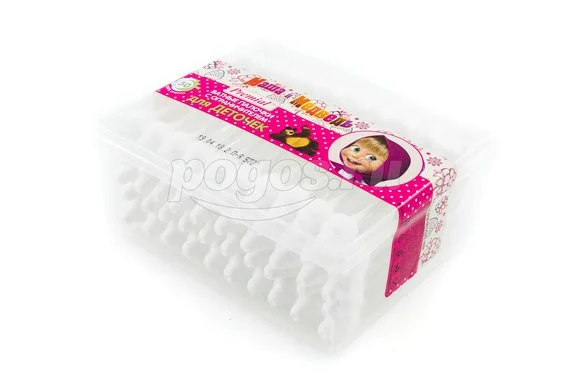 Палочки ватные детские с ограничителем 50 шт. МАША И МЕДВЕДЬ