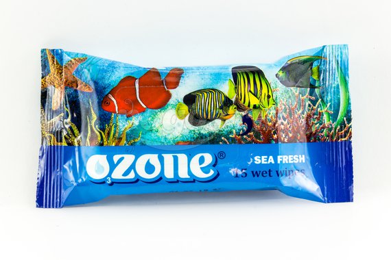 Салфетки влажные (упаковка 15шт) морская свежесть  OZONE