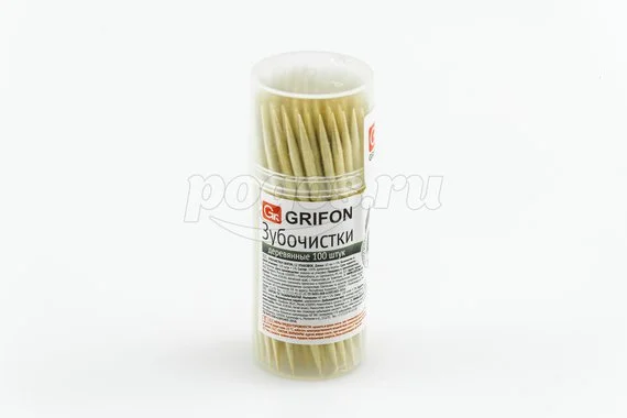 Зубочистки пл банка 100шт Grifon