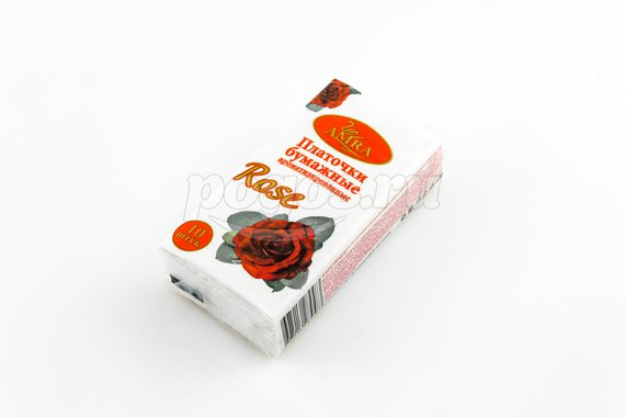 Платочки бумажные (упаковка 10шт) роза  AMRA