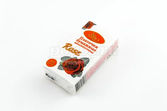 Платочки бумажные 10шт, роза AMRA