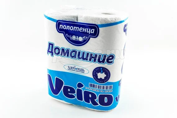 Полотенца бумажные 2-х сл,2 рул белые Домашнее LINIA VEIRO