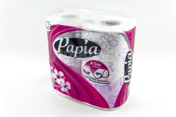 Бумага туалетная 3-х слойная,4 рулона,балийский цветок Papia