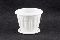 Горшок для растений  0,4л 105мм, с поддоном, мрамор ФЕЛИЦИЯ