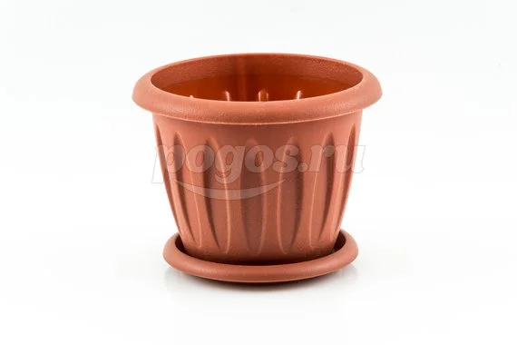 Горшок для растений  0,4л 105мм, с поддоном, терракот ФЕЛИЦИЯ