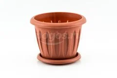 Горшок для растений  0,4л 105мм, с поддоном, терракот ФЕЛИЦИЯ