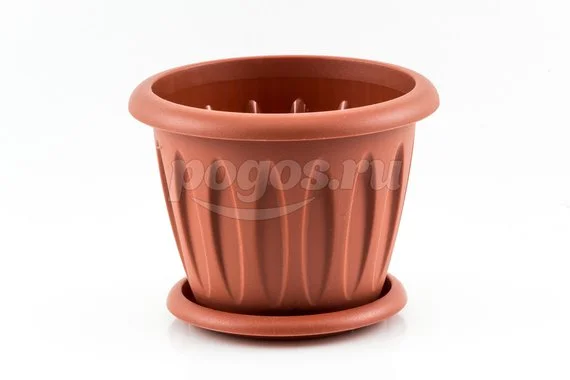 Горшок для растений  0,9л  140мм, с поддоном, терракот ФЕЛИЦИЯ