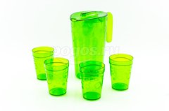 Набор кувшин (1,8л+ 4 стакана 0,3л) зеленый ЛЮМИЦИ
