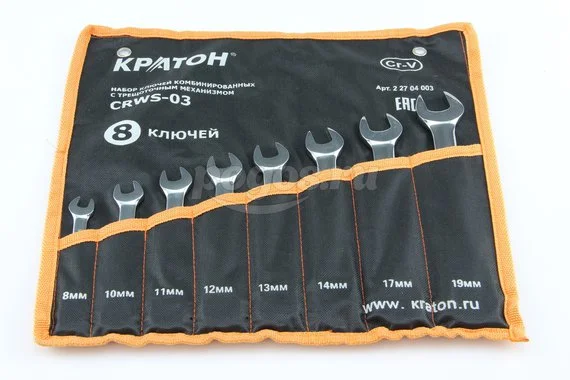 Набор ключей комбинированных КРАТОН CRWS-03 8-19мм