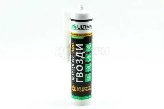 Ремонтно-монтажный клей 300г прозрачный картридж ULTIMA