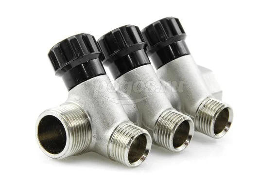 Коллектор F 3/4" с 3 вентилями M1/2" Профи СТМ