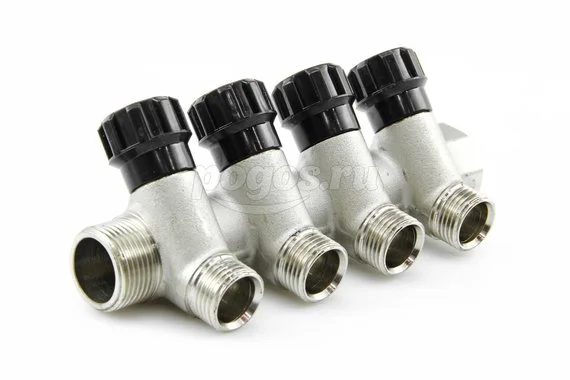Коллектор F 3/4" с 4 вентилями M1/2" Профи СТМ