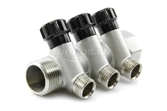 Коллектор F 1" с 3 вентилями M 1/2" Профи СТМ