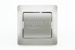 Выключатель 1-клавишный, сх.1,10AX, в сборе, платина  Glossa  SCHNEIDER ELECTRIC