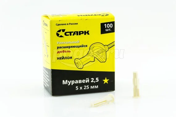 Дюбель-U 5х25 универсальный нейлон (упаковка 100шт)