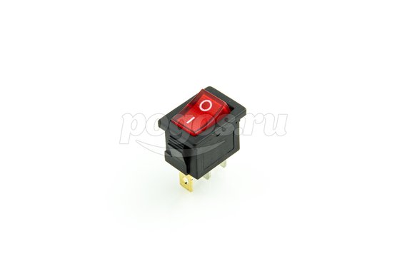 Выключатель клавишный 12V 15А (3с) ON-OFF красн.с подсветкой Mini (RWB-206-1,SC-768) REXANT