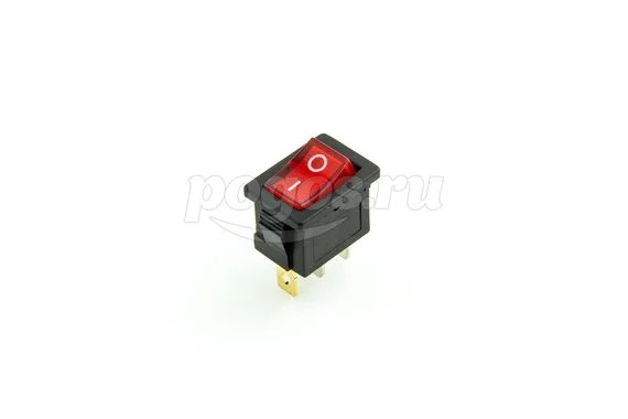Выключатель клавишный 12V 15А (3с) ON-OFF красн.с подсветкой Mini (RWB-206-1,SC-768) REXANT