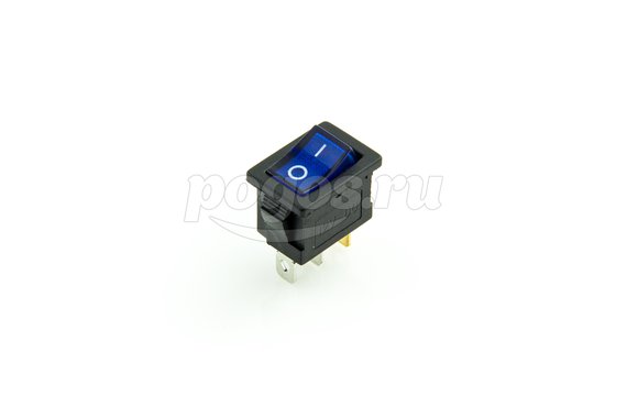 Выключатель клавишный 12V 15А (3с) ON-OFF синий с подсветкой Mini (RWB-206-1, SC-768) REXANT