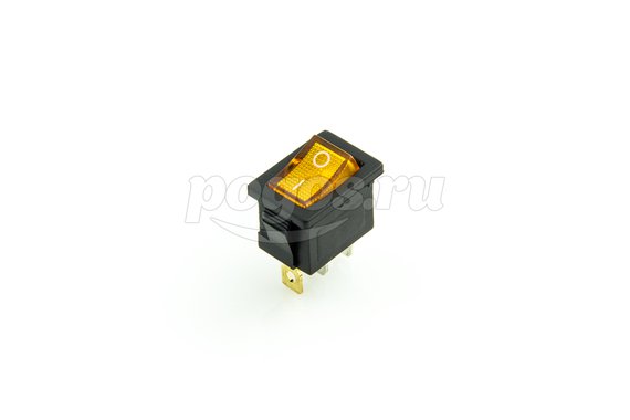 Выключатель клавишный 12V 15А (3с) ON-OFF желтый с подсветкой Mini (RWB-206-1,SC-768) REXANT