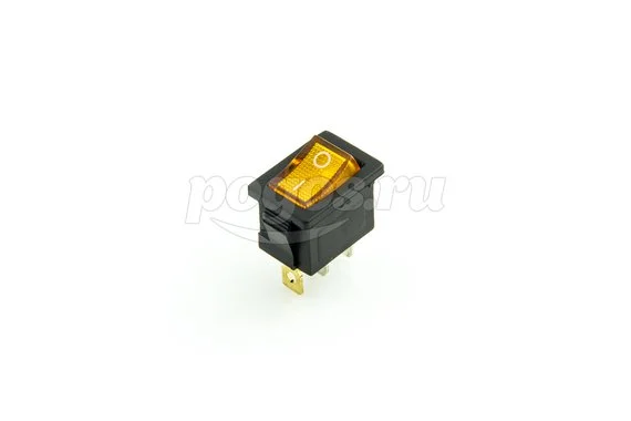 Выключатель клавишный 12V 15А (3с) ON-OFF желтый с подсветкой Mini (RWB-206-1,SC-768) REXANT