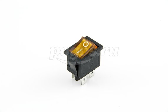Выключатель клавишный 250V 6А (4с) ON-OFF желтый  с подсветкой Mini (RWB-207,SC-768) REXANT