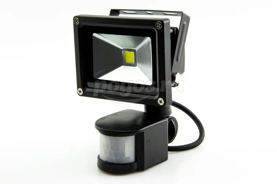 Светодиодный прожектор 10W 6500K СДО10-2-H-Д с датчиком движения черн.Народный TDM