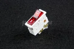 Выключатель клавишный 250V 16А (4с) ON-OFF красный с подсветкой (ВК-42) REXANT