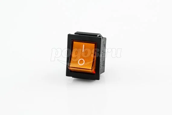 Выключатель клавишный 250V 15А (6с) ON-ON желтый с подсветкой (RWB-506, SC-767) REXANT