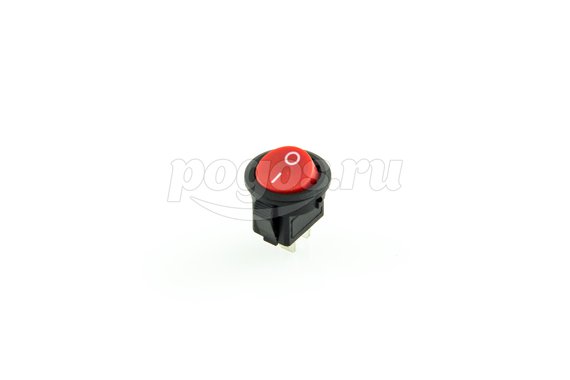 Выключатель клавишный круглый 250V 3А (2с) ON-OFF красн.Micro (RWB-105,SC-214) REXANT