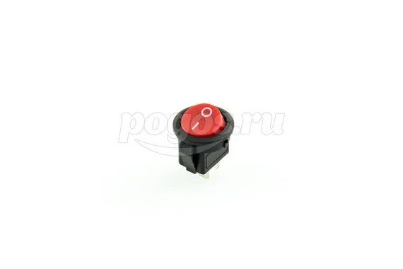 Выключатель клавишный круглый 250V 3А (2с) ON-OFF красн.Micro (RWB-105,SC-214) REXANT