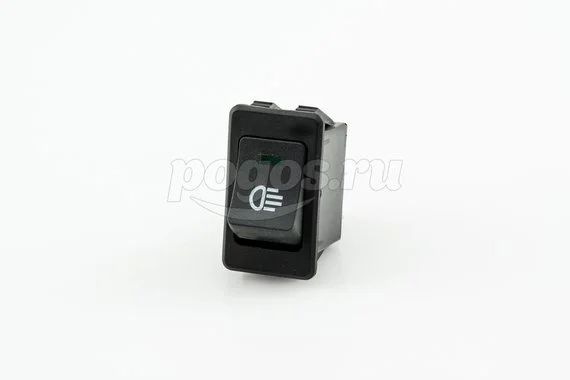 Выключатель клавишный 12V 35А (4с) ON-OFF с зеленой подсветкой (ASW-17D) REXANT