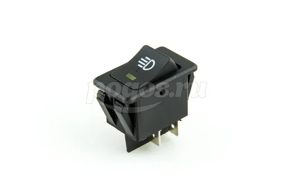 Выключатель клавишный 12V 35А (4с) ON-OFF с желтой подсветкой (ASW-17D) REXANT