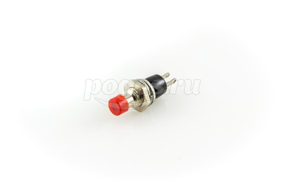 Выключатель-кнопка металл 220V 2А (2с) (ON)-OFF d7.2 красная Micro (RWD-301,PBS-10B) REXANT