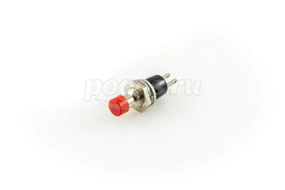 Выключатель-кнопка металл 220V 2А (2с) (ON)-OFF d7.2 красная Micro (RWD-301,PBS-10B) REXANT