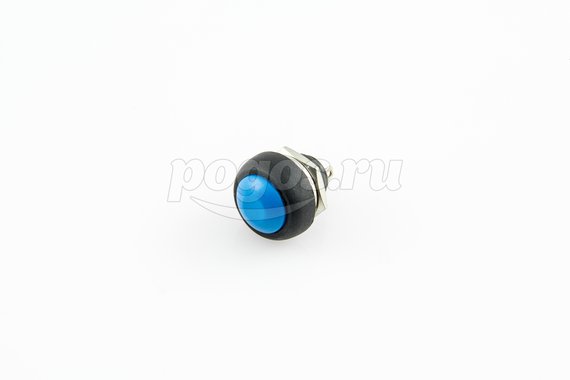 Выключатель-кнопка 250V 1А (2с) (ON)-OFF Б/Фикс синяя Micro (PBS-33В) REXANT
