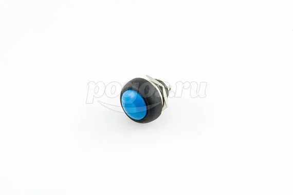 Выключатель-кнопка 250V 1А (2с) (ON)-OFF Б/Фикс синяя Micro (PBS-33В) REXANT