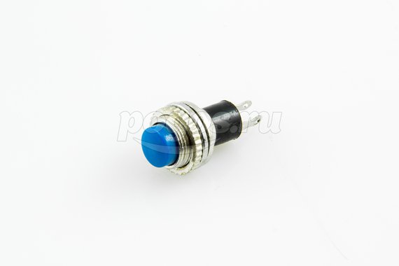 Выключатель-кнопка металл 220V 2А (2с) (ON)-OFF  d10.2 синяя Mini (RWD-213) REXANT