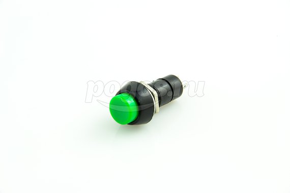 Выключатель-кнопка 250V 1А (2с) ON-OFF зеленая (PBS-11А) REXANT