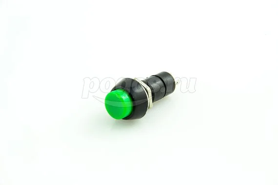 Выключатель-кнопка 250V 1А (2с) ON-OFF зеленая (PBS-11А) REXANT