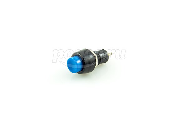 Выключатель-кнопка 250V 1А (2с) (ON)-OFF Б/Фикс синяя Micro (PBS-20В) REXANT