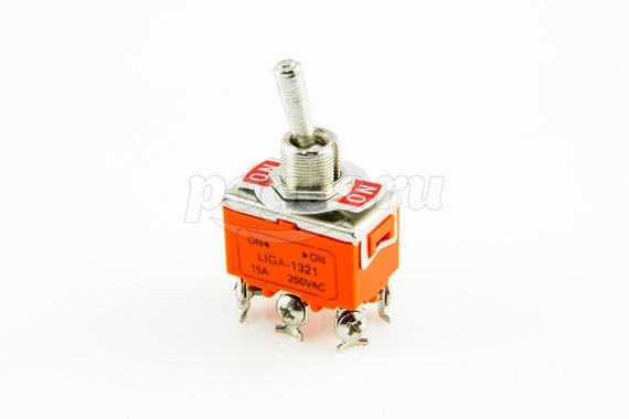 Тумблер 250V 15А (6c) ON-ON двухполюсный  (KN-202) REXANT
